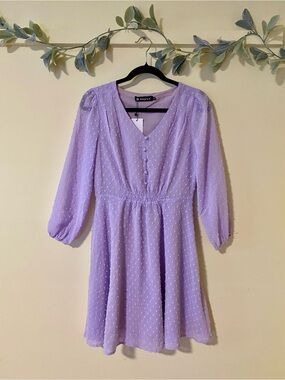 NWT Lavender Swiss Dot Spring Dress